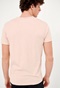 FUNKY BUDDHA-Ανδρικό essential t-shirt FUNKY BUDDHA ροζ με λαιμό henley