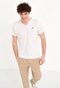 FUNKY BUDDHA-Ανδρικό essential t-shirt FUNKY BUDDHA λευκό με λαιμό henley