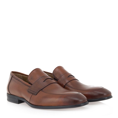GIOVANNI MORELLI-Ανδρικά παπούτσια loafers GIOVANNI MORELLI P562A7411 καφέ ταμπά