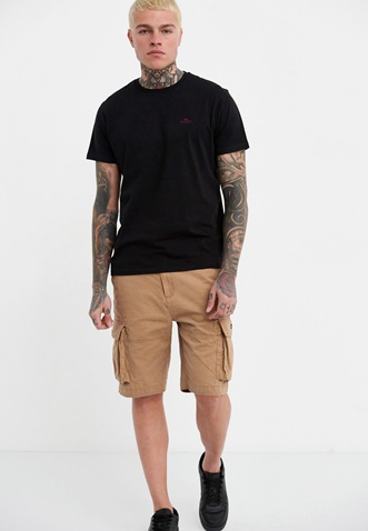 FUNKY BUDDHA-Ανδρικό essential t-shirt FUNKY BUDDHA μαύρο