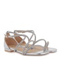JK LONDON-Γυναικεία flat πέδιλα JK LONDON Q498A3201 ασημί