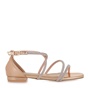JK LONDON-Γυναικεία flat πέδιλα JK LONDON Q498A3201 ροζ χρυσά