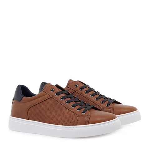 JK LONDON-Ανδρικά δετά casual παπούτσια JK LONDON Q592A4221 καφέ μπλε