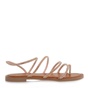SEVEN-Γυναικεία πέδιλα flats SEVEN Q435B0011 ροζ χρυσά στρας