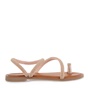 SEVEN-Γυναικεία πέδιλα flats SEVEN Q435B0021 ροζ χρυσά με στρας