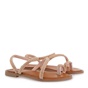 SEVEN-Γυναικεία πέδιλα flats SEVEN Q435B0021 ροζ χρυσά με στρας