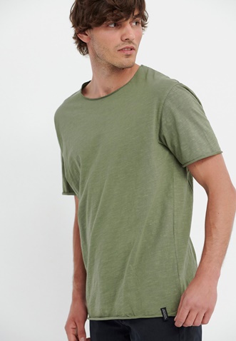 FUNKY BUDDHA-Ανδρικό t-shirt FUNKY BUDDHA χακί
