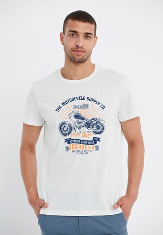 FUNKY BUDDHA-Ανδρικό t-shirt FUNKY BUDDHA λευκό