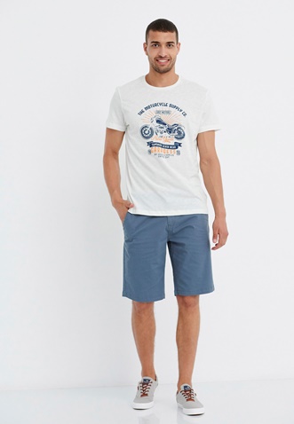 FUNKY BUDDHA-Ανδρικό t-shirt FUNKY BUDDHA λευκό