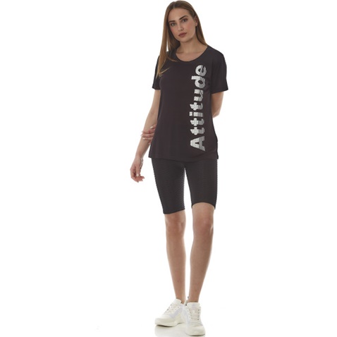ADMIRAL-Γυναικείο t-shirt Admiral Sona σε μαύρο χρώμα με λευκό τύπωμα