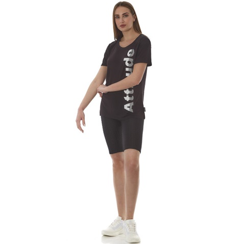 ADMIRAL-Γυναικείο t-shirt Admiral Sona σε μαύρο χρώμα με λευκό τύπωμα
