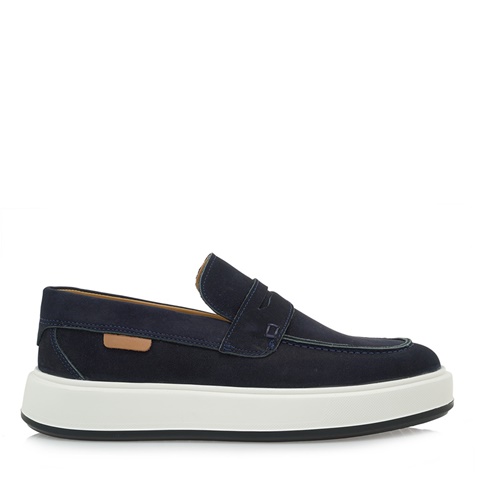 FAMPER-Ανδρικά παπούτσια loafers FAMPER Q555V2902 μπλε nubuck