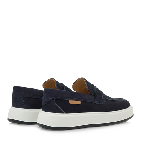 FAMPER-Ανδρικά παπούτσια loafers FAMPER Q555V2902 μπλε nubuck