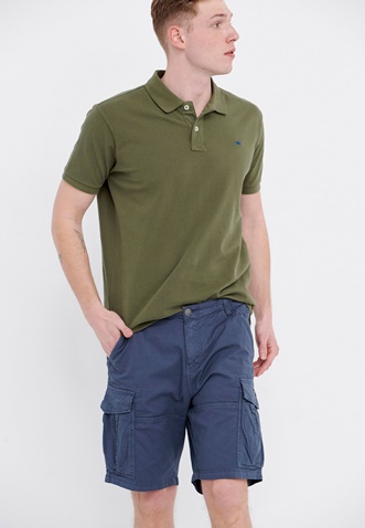 FUNKY BUDDHA-Ανδρική cargo βερμούδα FUNKY BUDDHA Relaxed fit μπλε