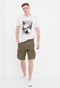 FUNKY BUDDHA-Ανδρική cargo βερμούδα FUNKY BUDDHA Relaxed fit χακί