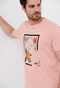 FUNKY BUDDHA-Ανδρικό t-shirt FUNKY BUDDHA ροζ