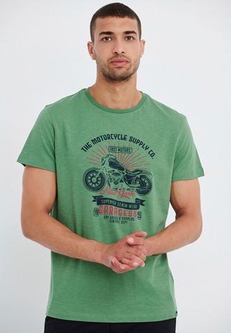 FUNKY BUDDHA-Ανδρικό t-shirt FUNKY BUDDHA Garage 55 πράσινο