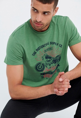 FUNKY BUDDHA-Ανδρικό t-shirt FUNKY BUDDHA Garage 55 πράσινο