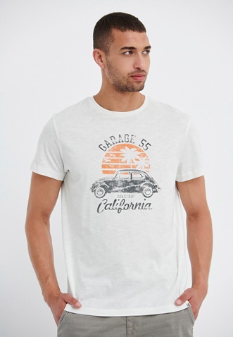 FUNKY BUDDHA-Ανδρικό t-shirt FUNKY BUDDHA Garage 55 λευκό
