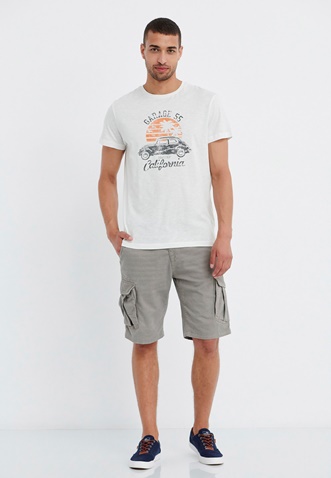 FUNKY BUDDHA-Ανδρικό t-shirt FUNKY BUDDHA Garage 55 λευκό