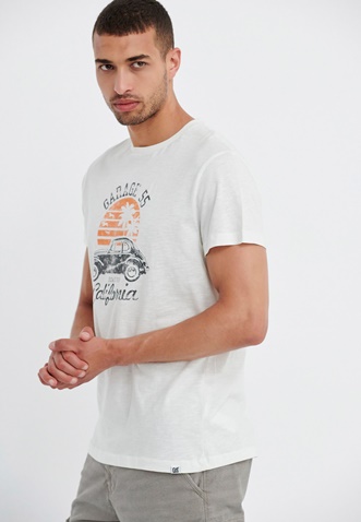 FUNKY BUDDHA-Ανδρικό t-shirt FUNKY BUDDHA Garage 55 λευκό