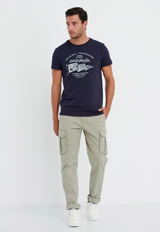 FUNKY BUDDHA-Ανδρικό t-shirt FUNKY BUDDHA Garage 55 μπλε ναυτικό