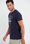 FUNKY BUDDHA-Ανδρικό t-shirt FUNKY BUDDHA Garage 55 μπλε ναυτικό