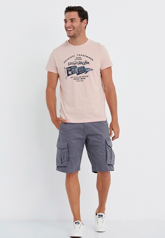FUNKY BUDDHA-Ανδρικό t-shirt FUNKY BUDDHA Garage 55 ροζ