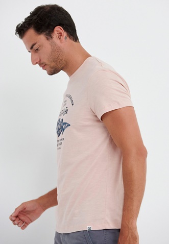 FUNKY BUDDHA-Ανδρικό t-shirt FUNKY BUDDHA Garage 55 ροζ