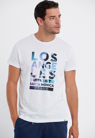 FUNKY BUDDHA-Ανδρικό t-shirt FUNKY BUDDHA Garage 55 λευκό