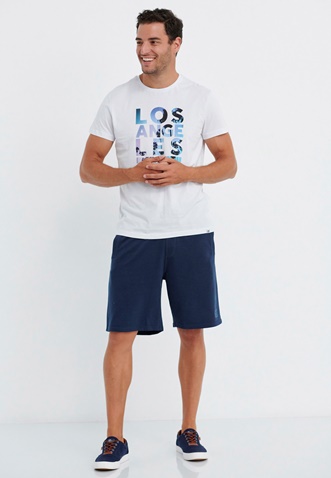 FUNKY BUDDHA-Ανδρικό t-shirt FUNKY BUDDHA Garage 55 λευκό