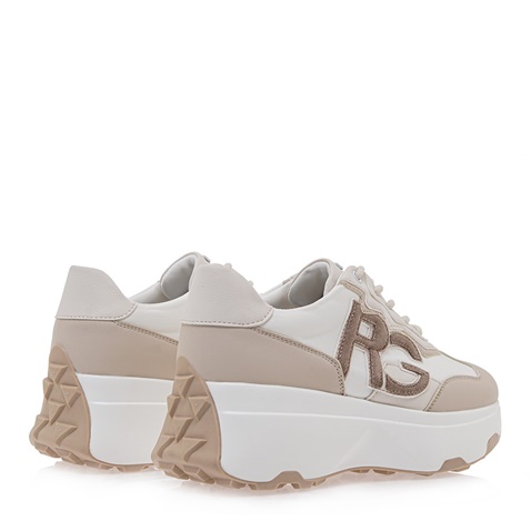 RENATO GARINI-Γυναικεία sneakers RENATO GARINI Q119R3513 μπεζ λευκά