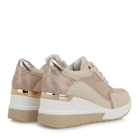 LA BOTTINE-Γυναικεία sneakers wedges R119X1034 μπεζ πλατινέ