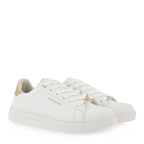 RENATO GARINI-Γυναικεία sneakers RENATO GARINI Q157Q2831 λευκά χρυσά