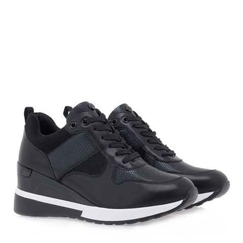 JK LONDON-Γυναικεία sneakers wedges JK LONDON R104B3423 μαύρα snakeskin