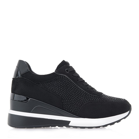 JK LONDON-Γυναικεία sneakers wedges JK LONDON R104B2524 μαύρα με στρας