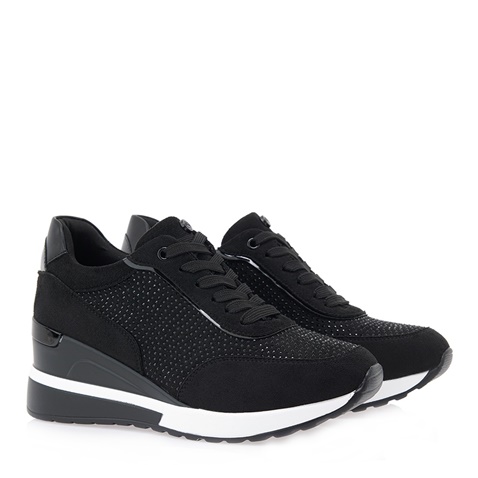 JK LONDON-Γυναικεία sneakers wedges JK LONDON R104B2524 μαύρα με στρας