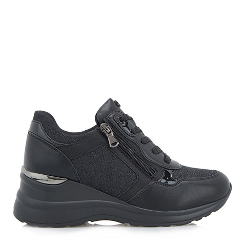 JK LONDON-Γυναικεία sneakers wedges JK LONDON R104B7334 μαύρα με glitter
