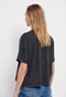 FUNKY BUDDHA-Γυναικείο loose t-shirt FUNKY BUDDHA γκρι ανθρακί