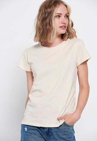 FUNKY BUDDHA-Γυναικείο essential t-shirt FUNKY BUDDHA εκρού
