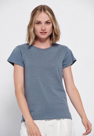 FUNKY BUDDHA-Γυναικείο essential t-shirt FUNKY BUDDHA μπλε