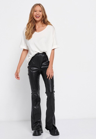 FUNKY BUDDHA-Γυναικείο loose t-shirt FUNKY BUDDHA λευκό