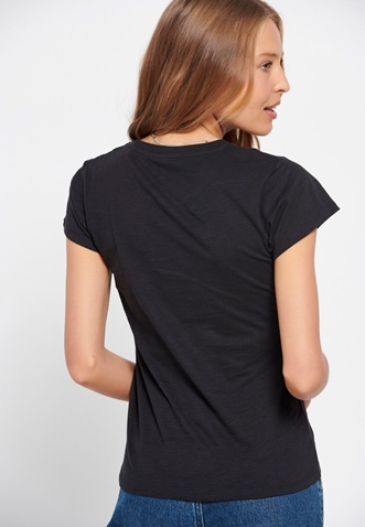 FUNKY BUDDHA-Γυναικείο essential t-shirt FUNKY BUDDHA μαύρο