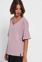 FUNKY BUDDHA-Γυναικείο loose t-shirt FUNKY BUDDHA μοβ