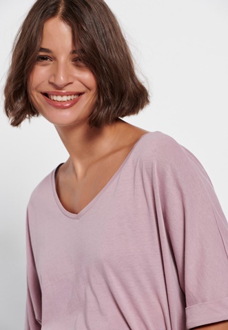 FUNKY BUDDHA-Γυναικείο loose t-shirt FUNKY BUDDHA μοβ
