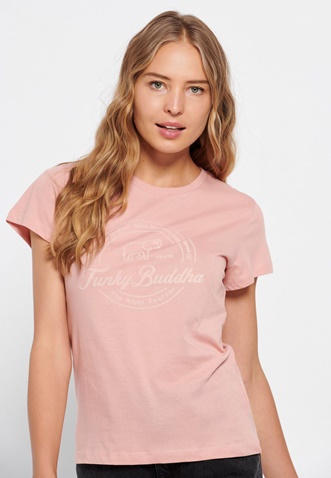 FUNKY BUDDHA-Γυναικείο t-shirt FUNKY BUDDHA ροζ