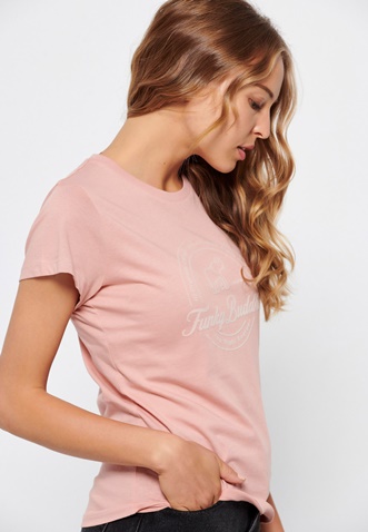 FUNKY BUDDHA-Γυναικείο t-shirt FUNKY BUDDHA ροζ