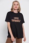 FUNKY BUDDHA-Γυναικείο loose t-shirt FUNKY BUDDHA μαύρο