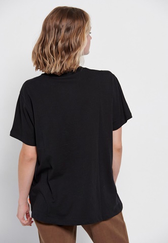 FUNKY BUDDHA-Γυναικείο loose t-shirt FUNKY BUDDHA μαύρο