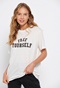 FUNKY BUDDHA-Γυναικείο loose t-shirt FUNKY BUDDHA λευκό